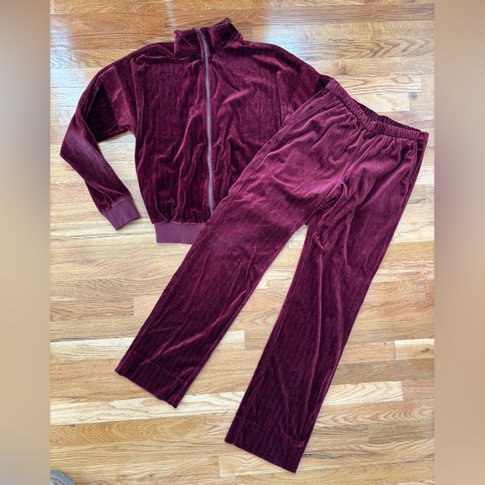 Christian Dior Burgundy Velour Tracksuit